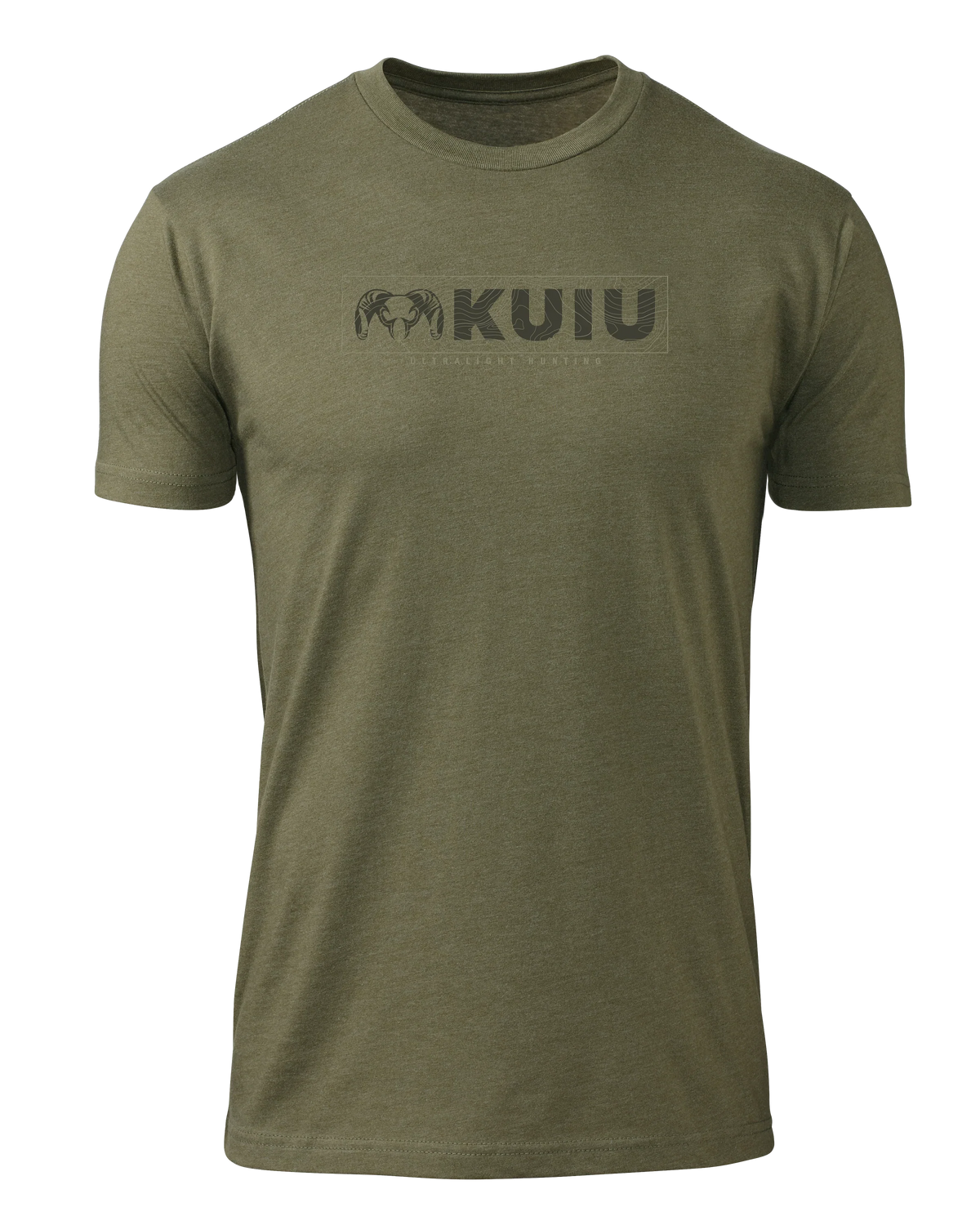 KUIU Topo Block Logo T-Shirt | Military Green