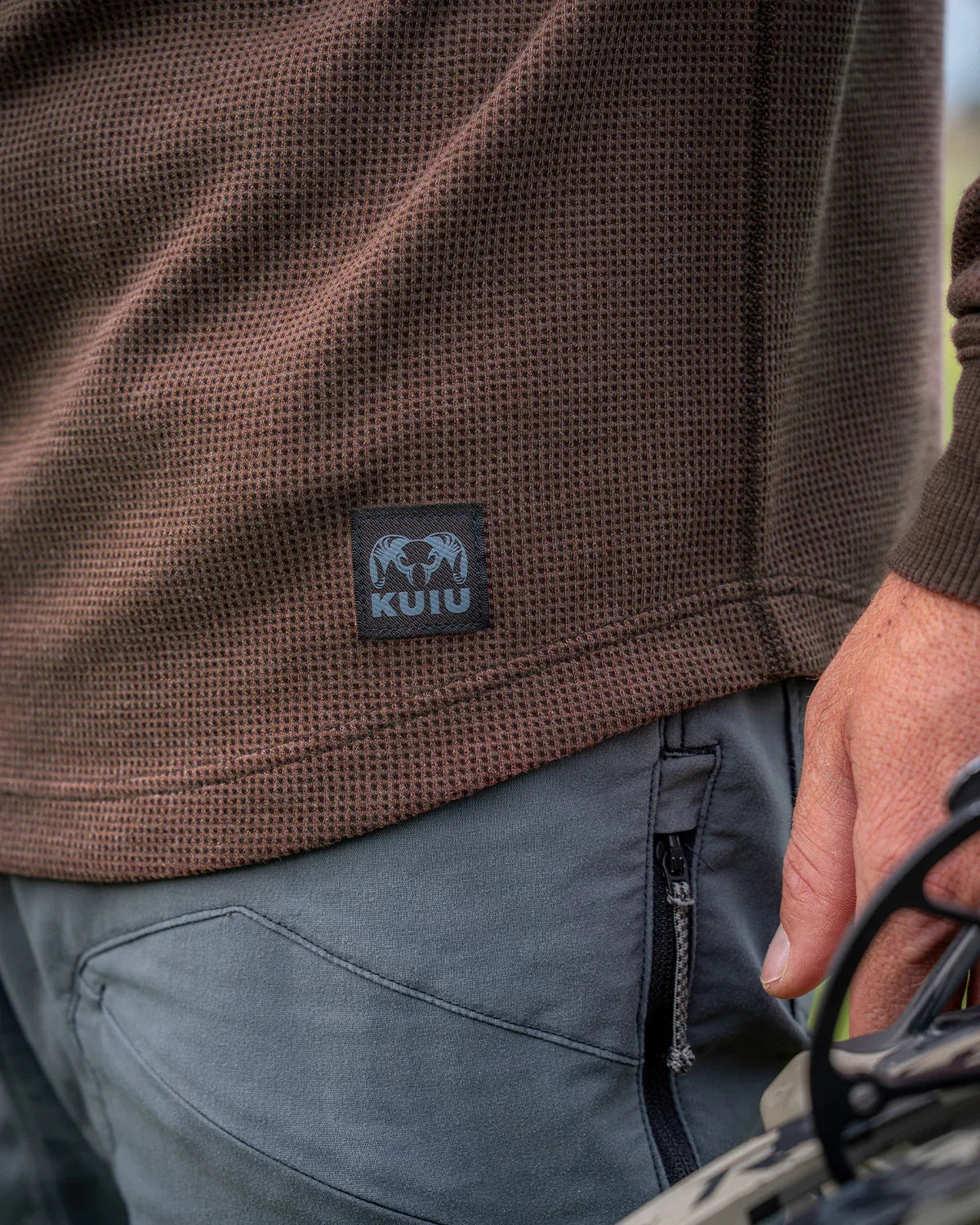 Canyon Waffle Henley | Black Heather