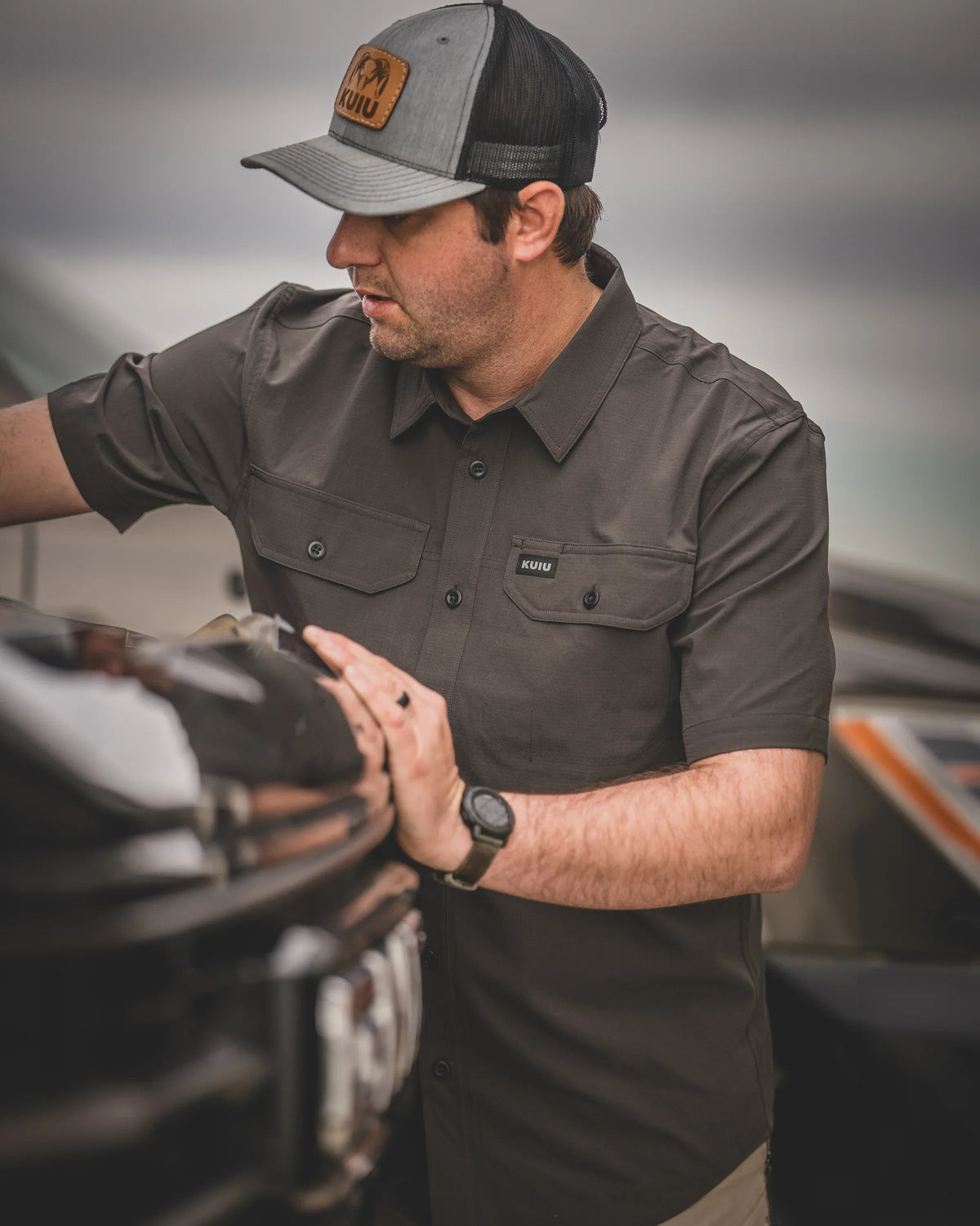 Gauge SS Work Shirt | Asphalt