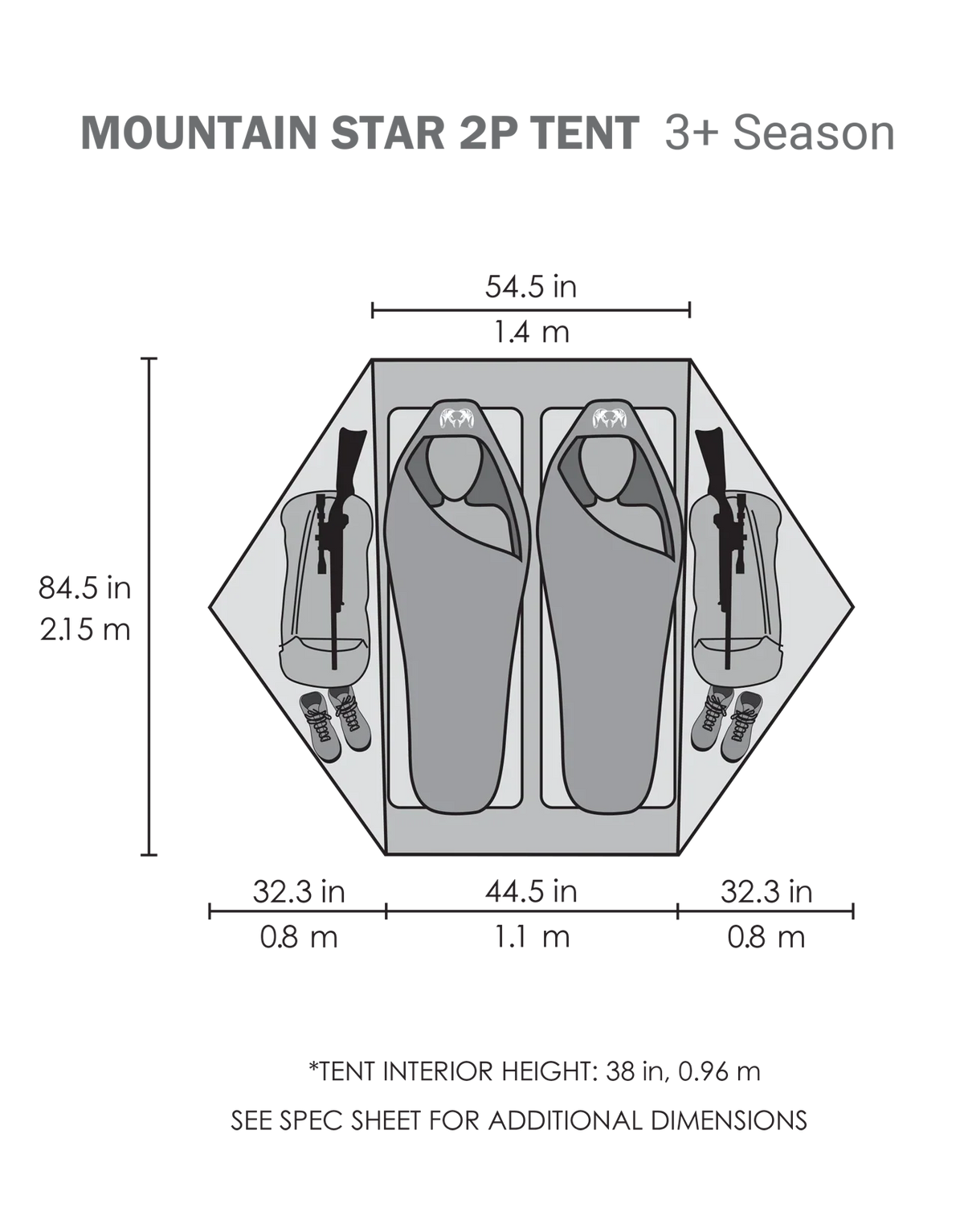 Mountain Star 2 Person Tent Set | Gunmetal-Camel