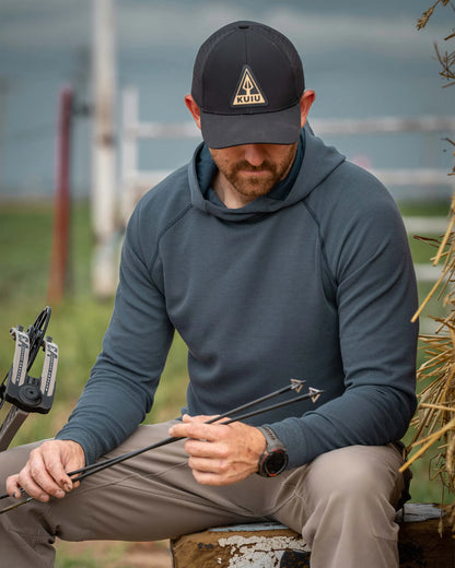 Canyon Waffle Hoodie | Black Heather